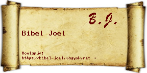 Bibel Joel névjegykártya